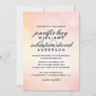 Invitation Elégant Parties scintillant rose Bokeh Mariage lég