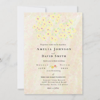 Invitation Élégant pastel aquarelle mariage floral 