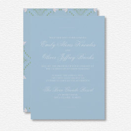 Invitation Elégant Pastel bleu tonique sur ton Diamant Mariag