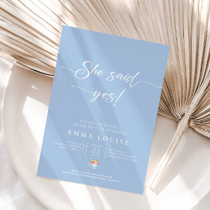 Invitation Elégant Pastel Blue Flower Tea Bridal Brunch