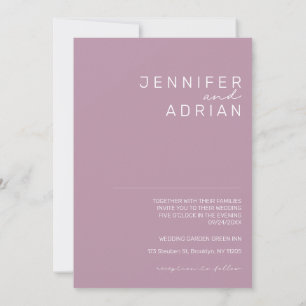 Invitation Elégant Pastel Minimal Purple Moderne Simple Maria