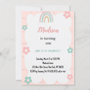 Invitation élégant Pastel Rainbow Watercolor Anniversaire