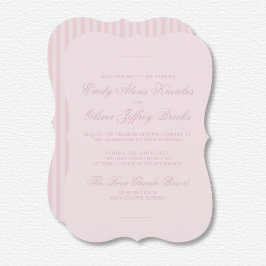 Invitation Élégant Pastel Rose Tone Sur Tone Stripes Mariage