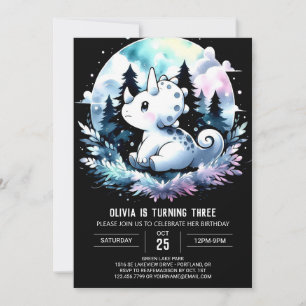 Invitation Elégant Pastel Triceratops Anniversaire
