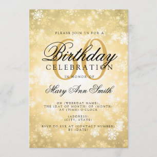 Invitation Élégant Pays des merveilles d'hiver Gold 60th Birt