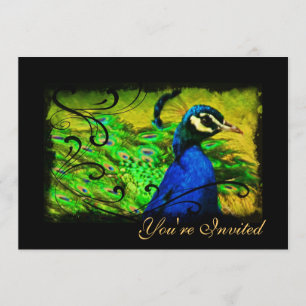 Invitation Elégant Peacock Swirl Toutes les occasions Invitat