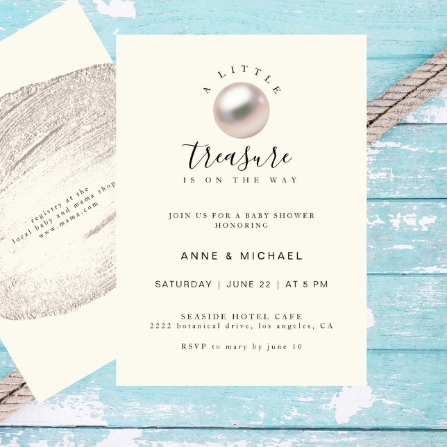 Invitation Elégant Pearl Little Trésor Baby shower chic (Créateur téléchargé)