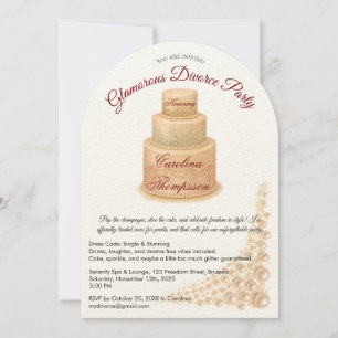 Invitation Elégant Pearl & Parties scintillant Divorce Party 