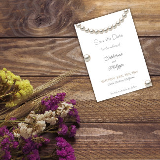 Invitation Elegant Pearl Wedding Enregistrer la date Invitati