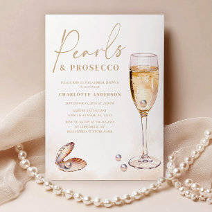 Invitation Elegant Pearls Prosecco Fête des mariées