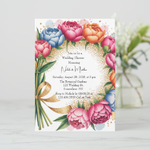 Invitation Elégant Peony Bouquet Wedding shower