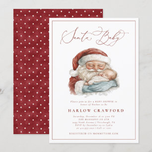 Invitation Elégant Père Noël moderne Baby Baby shower Invitat