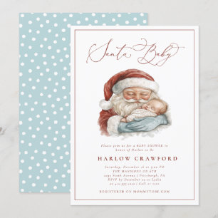Invitation Elégant Père Noël moderne Baby Baby shower Invitat