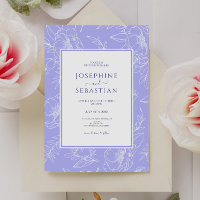 Élégant Périwinkle Floral fait main Mariage modern
