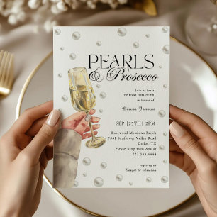 Invitation Elégant perles et Fête des mariées de brunch de Pr