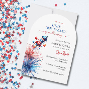 Invitation Elégant Petit pétard Baby shower du 4 juillet
