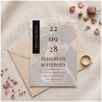 Élégant Photo Noir Blanc Moderne Save The Date