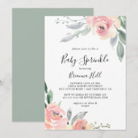 Élégant Pink Blush Floral Baby Sprinky