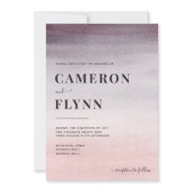 Elégant Plum rose Ombre Aquarelle Mariage moderne