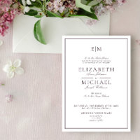 Élégant Plum violet classique Mariage Monogramme