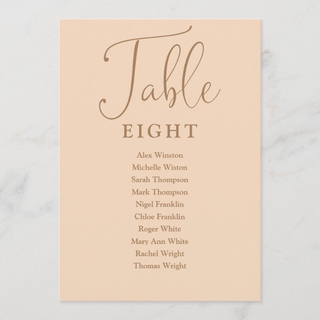 Invitation Élégant Poche Doux Sièges Numéro de tableau (Devant)