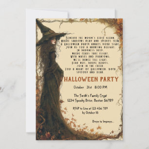 Invitation Elégant Poème Spooktacular I Witch Beige Halloween