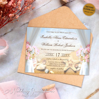 Invitation Elégant poisson-Starfish Tropical Plage Mariage