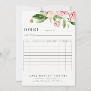 Invitation Elégant Pony vert rose Pony Floral facture reçu