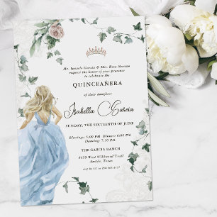 Invitation Elegant Princesse Conte de Fées Quinceañera 15 a