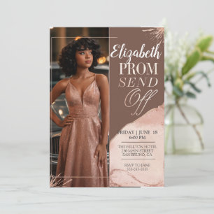 Invitation Elegant Prom Envoyer Hors Terre Portrait Rose Phot