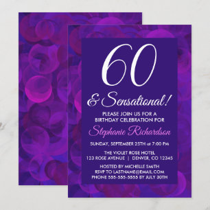 Invitation Elegant Purple 60 et fête d'anniversaire sensation