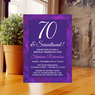 Invitation Elegant Purple 70 et fête d'anniversaire sensation