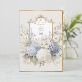 Invitation Elegant Purple Hydrangeas Vintage Wedding