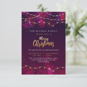 Invitation Élégant Purple Neon personnalisé Holly cadeau de N