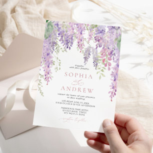 Invitation Élégant Purple Wisteria Flowers Mariage