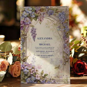 Invitation Élégant Purple Wisteria Flowers Mariage
