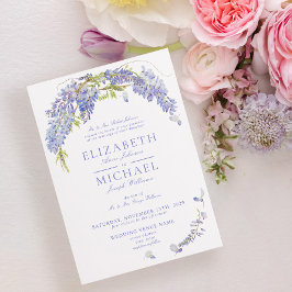 Invitation Élégant Purple Wisteria Script Régénération formel