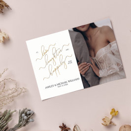 Invitation Élégant QR Code 3 Script Photo Happy Jamais Après