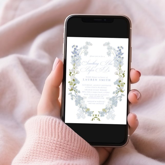 Invitation Élégant quelque chose de bleu avant de faire Fête  (Créateur téléchargé)