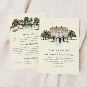 Invitation Élégant Ranch Country Manor tout en un