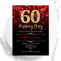 Elégant Red Black Gold 60e anniversaire