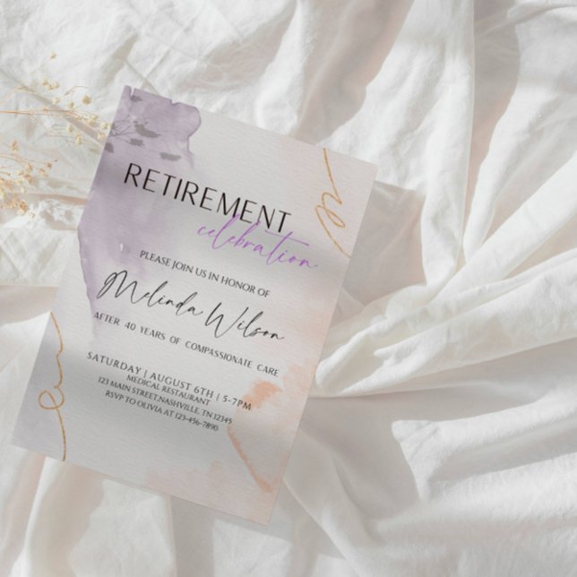 Invitation Elegant Retired Nurse Celebration Party (Créateur téléchargé)