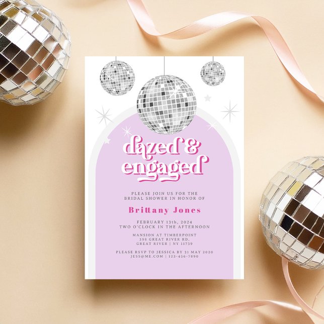 Invitation Elegant Retro Disco Groove Fête des mariées photo (Créateur téléchargé)