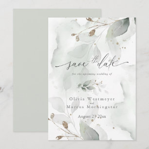 Invitation Élégant revêtement aquarelle Enregistrer la date