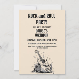 Invitation Elegant Rock And Roll party