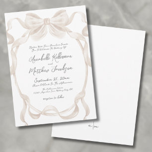Invitation Élégant Romantique Bow Ribbons Whimsical Mariage