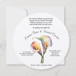 Invitation Elégant romantique Calla Lily Aquarelle douce Past