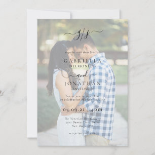 Invitation Élégant romantique Deux Mariage de Monogramme phot