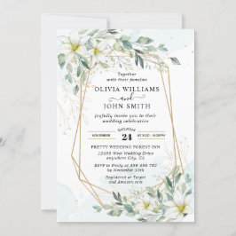 Invitation Elégant Romantique Eucalyptus verdure - F001 Invit