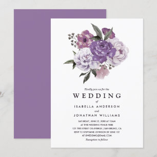 Invitation Elégant Romantique Floral Aquarelle Printemps Mari